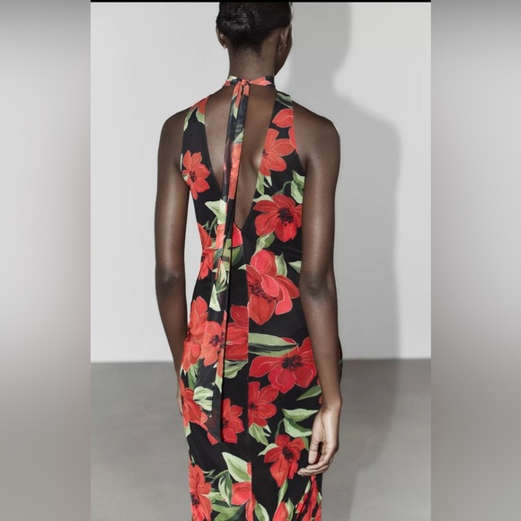 🔥🔥Zara Floral print tulle  scarf Dress - Picture 5 of 8